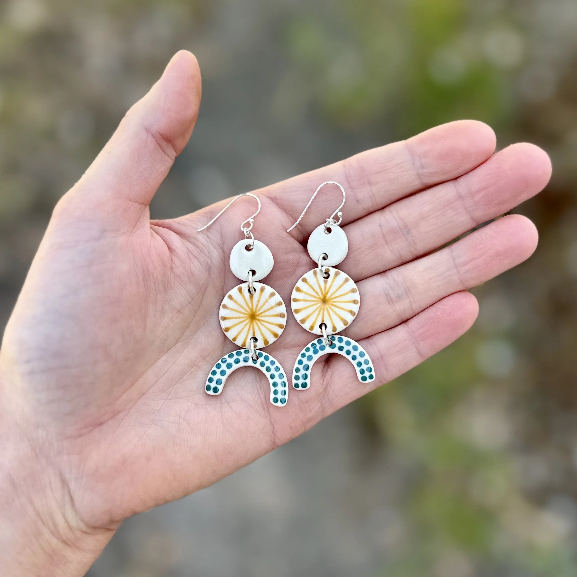 Ceramic Earrings, Summer Sunshine Drops