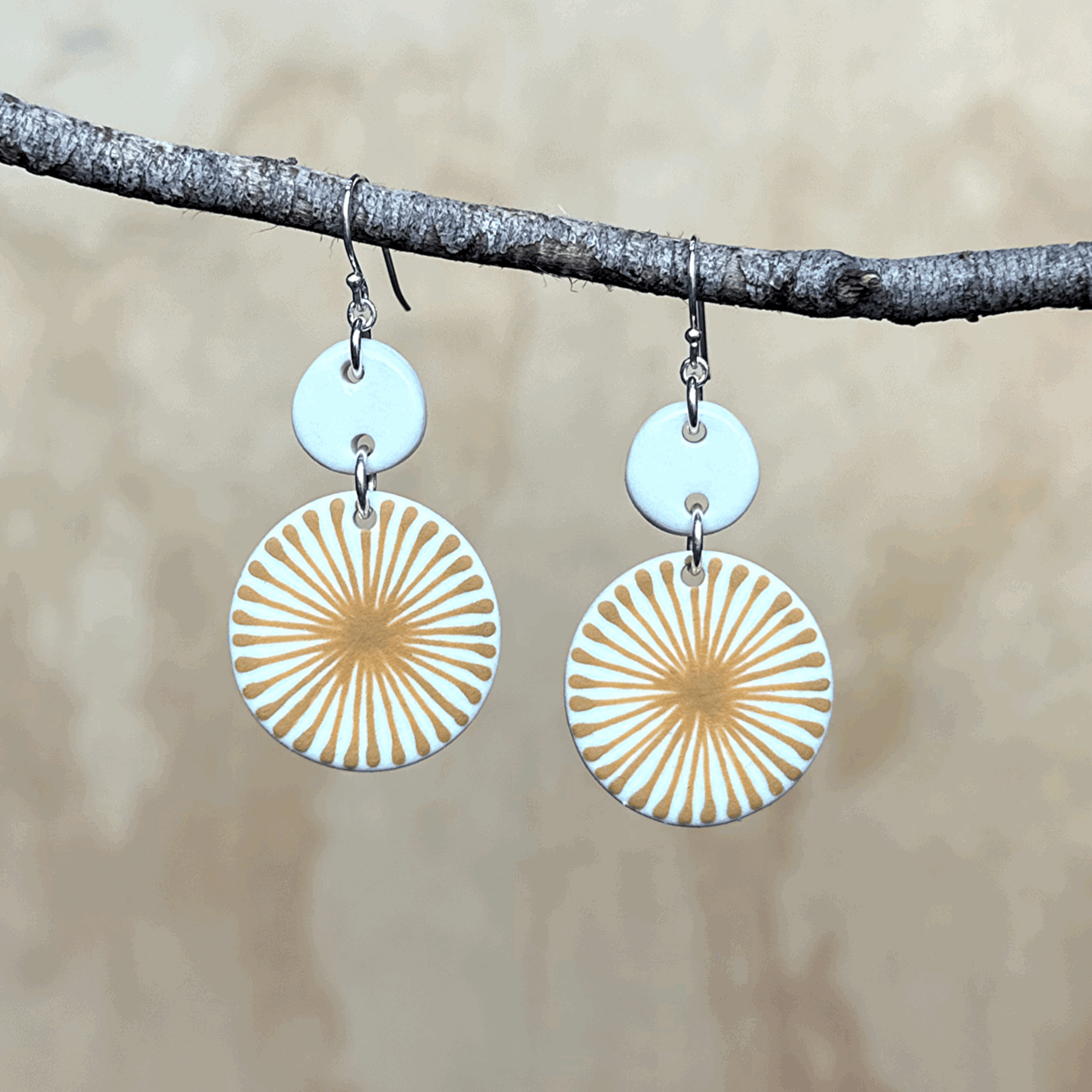 Ceramic Earrings, Sunshine Drops