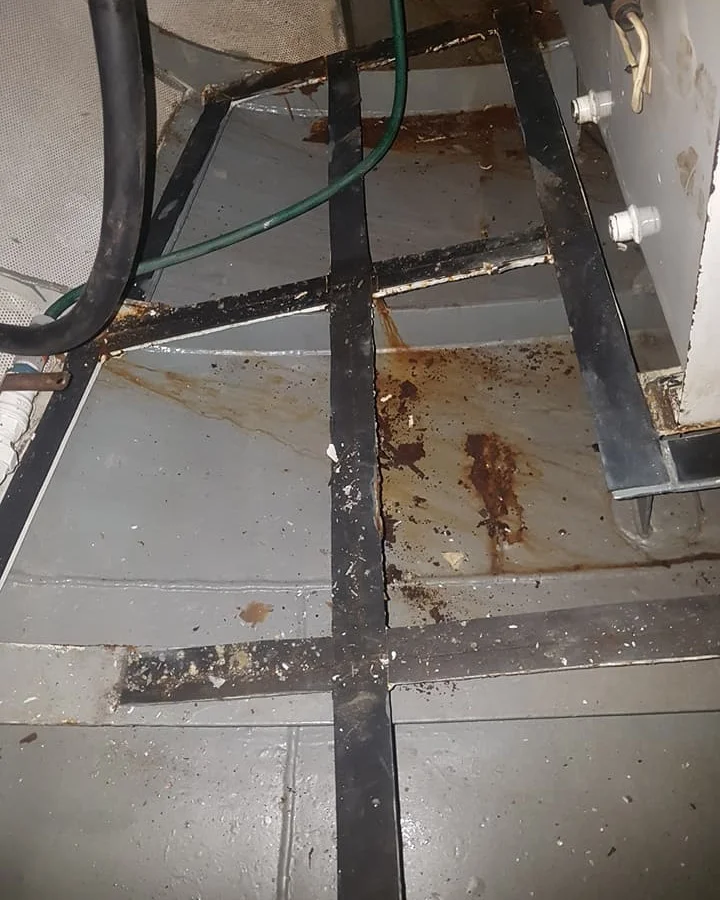 ENGINE ROOM LAZARET BILGE CLEAN & REFINISH BEFORE