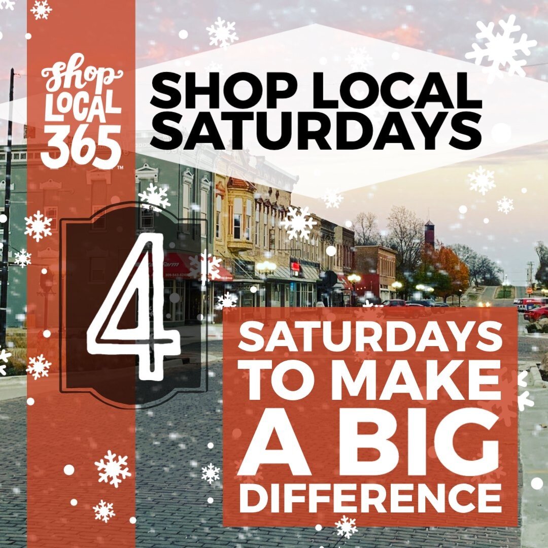 Happy Saturday! There are now 4 Saturdays left in the year to show your support for the small and local businesses you love. Be safe. Spend big. Tell your friends.
.
.
#shoplocal365 #shoplocalsaturday #greaterpeoria