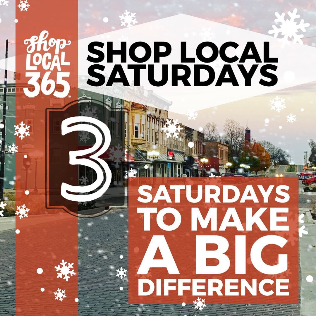Don&rsquo;t forget to shop big and shop local. There are now 3 Saturdays left in the year to show your support for the small and local businesses you love.
#shoplocal365 #shoplocalsaturday #greaterpeoria