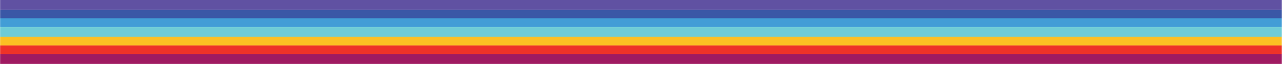 Horizontal rainbow stripes in blue, light blue, yellow, orange, red, and maroon colors.