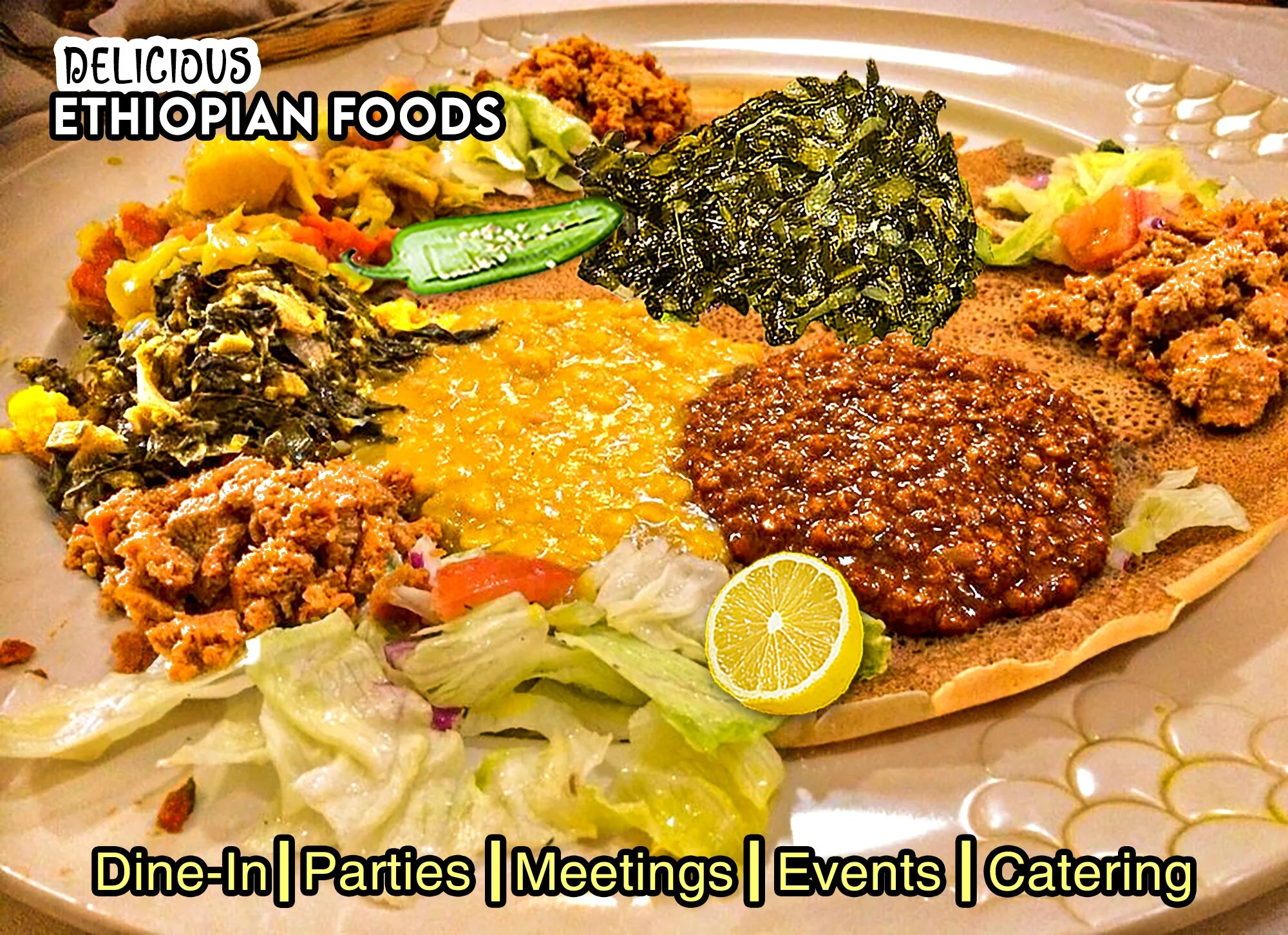 🌿 Savor the Unique Blend of Veggies at Messob Ethiopian Restaurant! 🌿