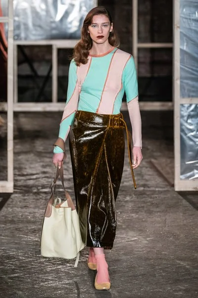 High shine leathers are also important like this Rejina Pyo brown skirt which is incredible!!! I have a few old leather skirts I will be re-styling.