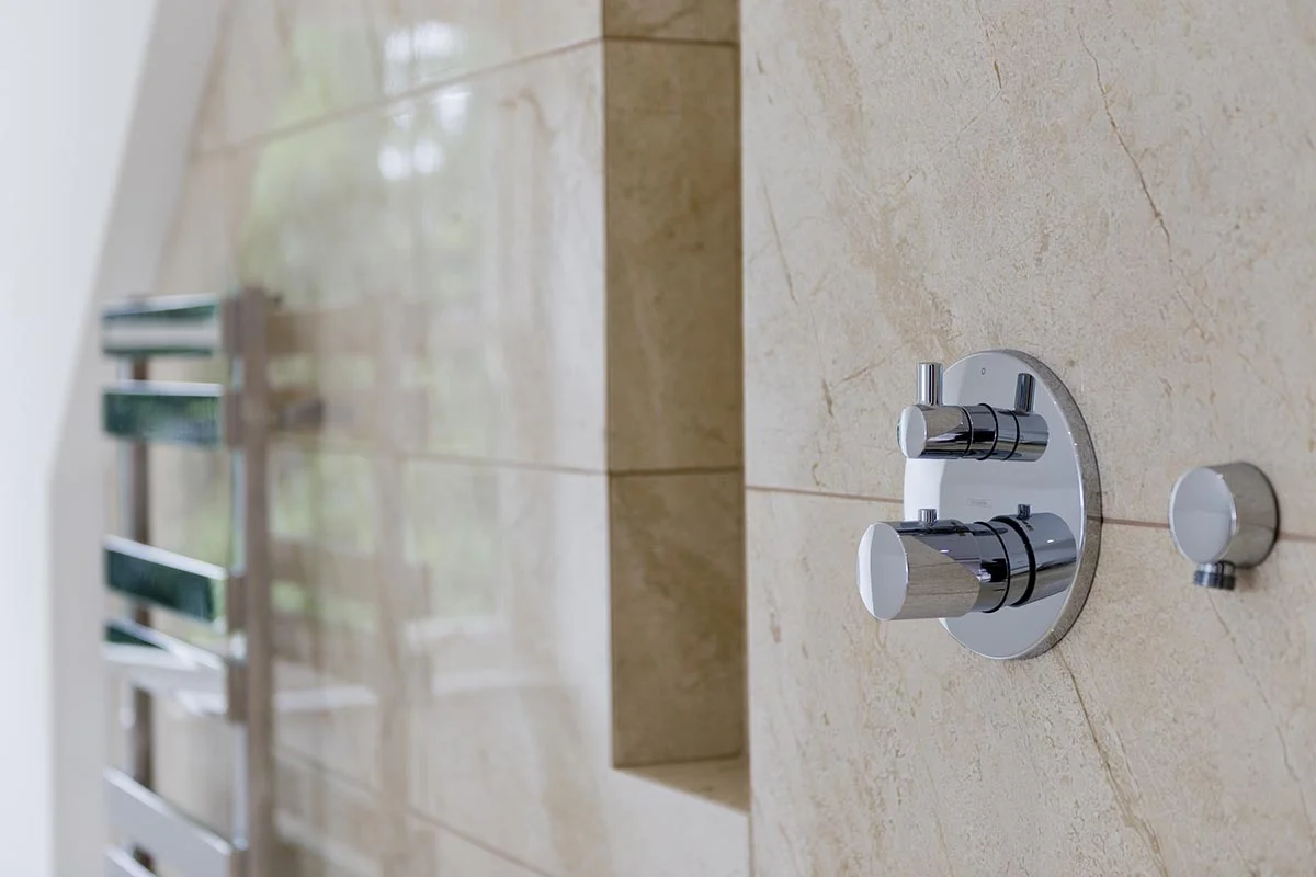 Deepdale towel rail and shower controls
