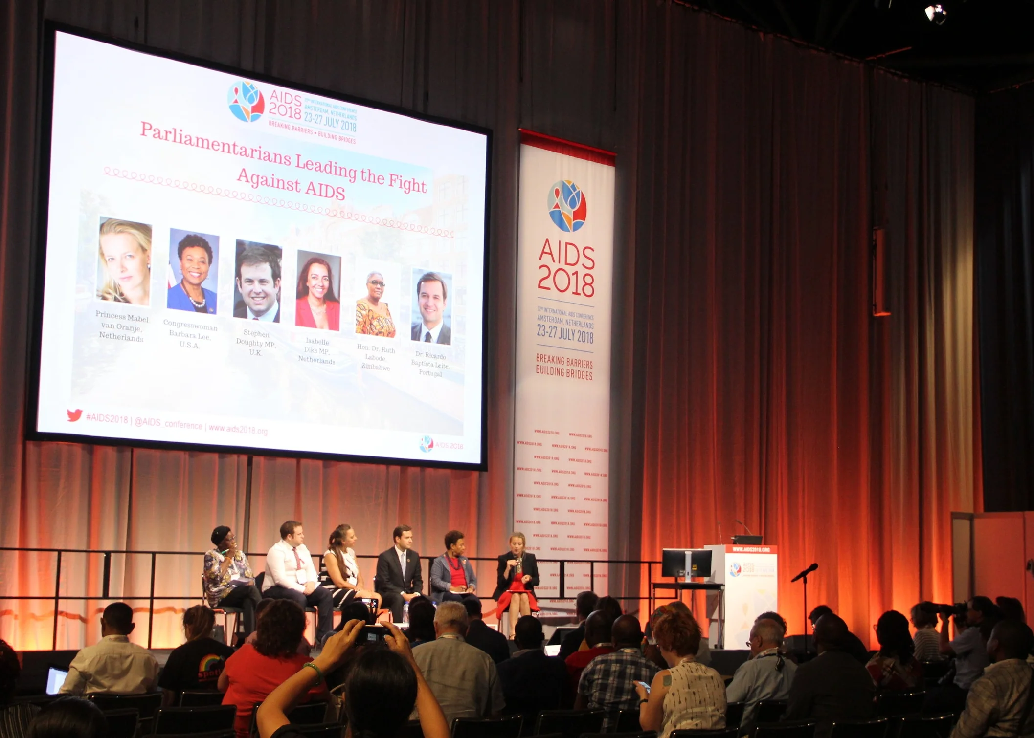 Stephen Doughty MP speaking on a panel at the International AIDS Conference about the APPG’s latest report No One Left Behind