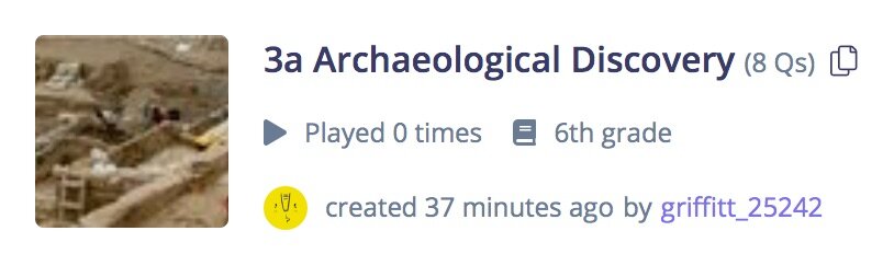 Quizizz 3a Archaeological Discovery