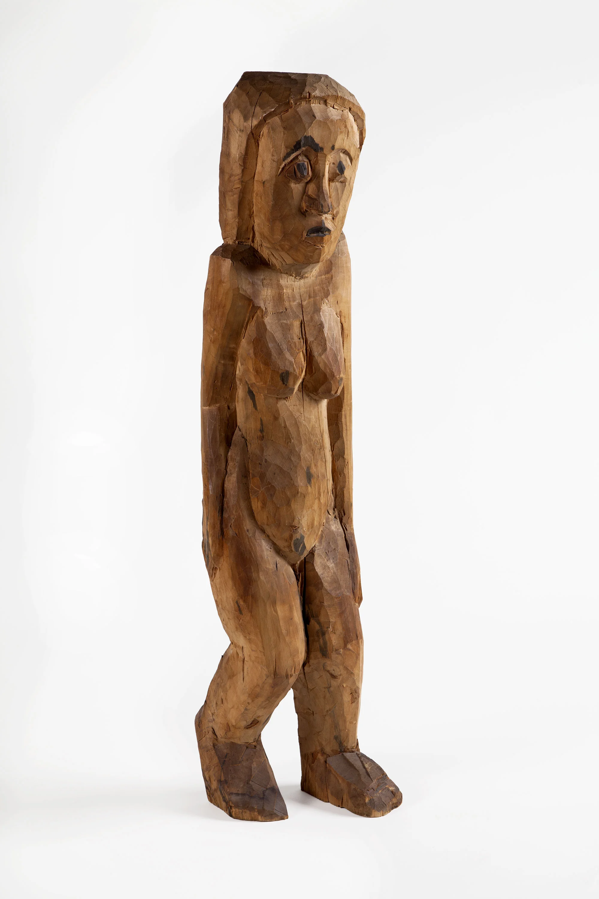 Hermann Scherer Erschrockene Frau (Donna spaventata), 1926 Legno di pioppo parzialmente dipinto 110 x 26 x 35 cm 28 cm profondità media Acquisto 1995