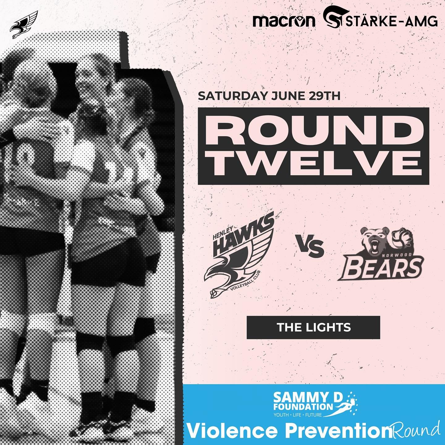 💙 ROUND 12 💙
Sammy D Violence Prevention Round. 
On Saturday June 29th, VolleyballSA and many other clubs will wear Blue Armbands to honour Sam and @sammydfoundation. 
This weekend we come together as a community to stand against violence. Be kind,
