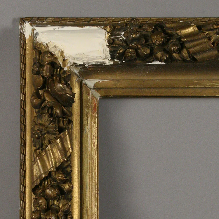 Damage to gesso and gilt surface