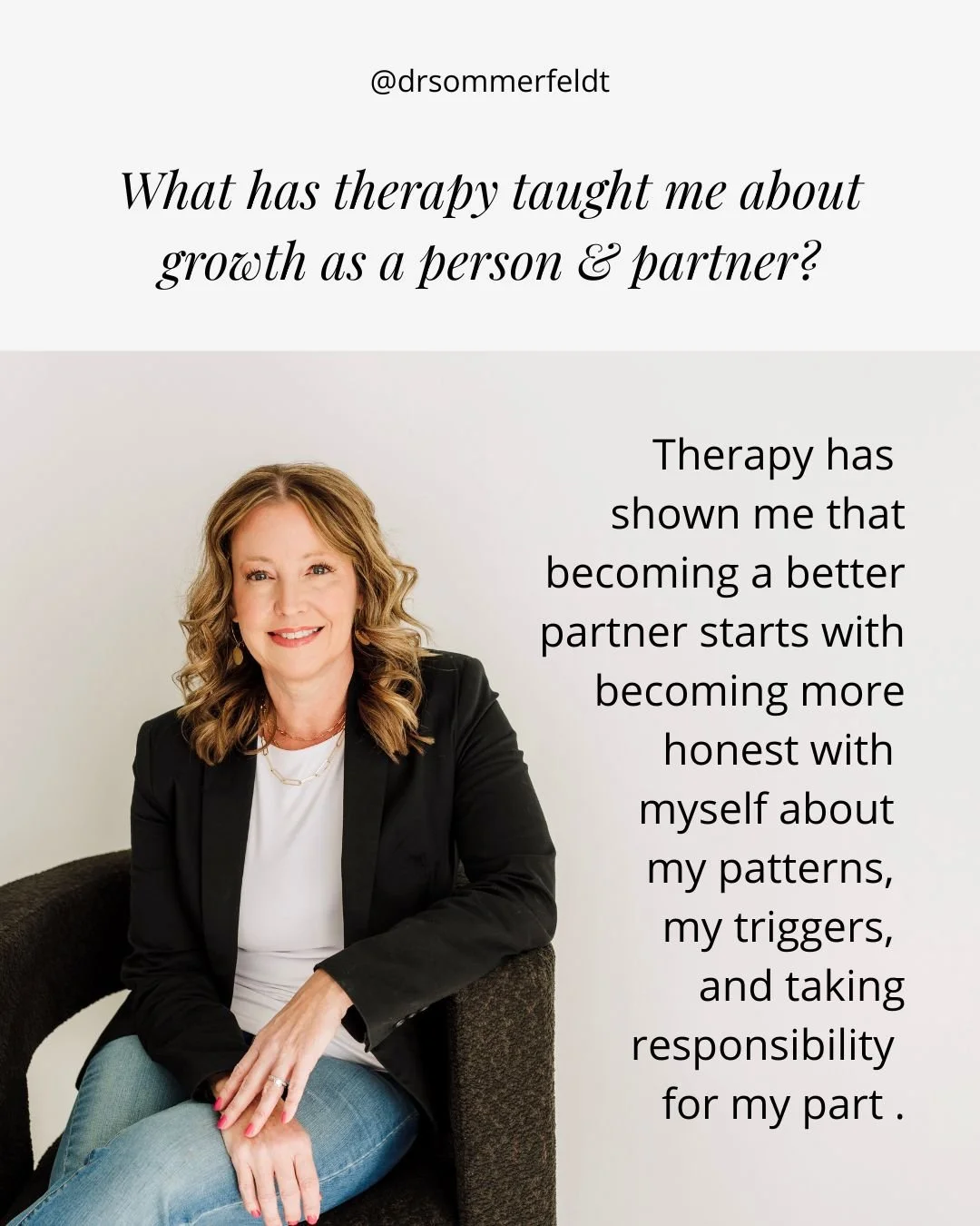 Before we can show up fully for someone else, we have to show up for ourselves. Therapy has taught me that understanding my own patterns, recognizing my triggers, and owning my role in challenges isn&rsquo;t just personal work&mdash;it&rsquo;s the fo