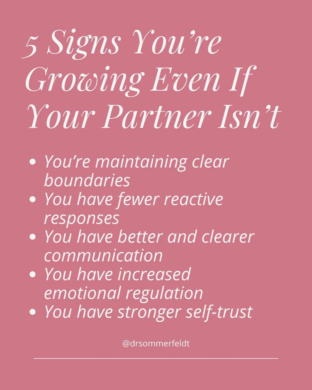 Growth doesn&rsquo;t always look like dramatic change &mdash; especially when you&rsquo;re doing it alone. Setting clearer boundaries, responding instead of reacting, communicating with more clarity, trusting yourself, and regulating your emotions ar