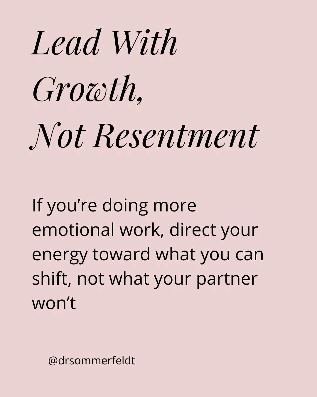 Resentment grows when effort feels unseen, but growth changes the tone of the relationship. When you lead with self-awareness instead of score-keeping or criticism, you protect your peace and create space for real change. You can&rsquo;t control your