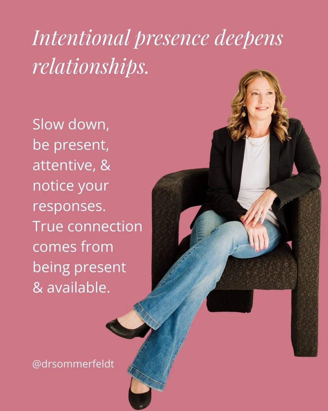 The depth of your relationships is shaped by how present you are with yourself.

When you slow down enough to notice what you&rsquo;re feeling, what you&rsquo;re avoiding, and how you tend to react under stress, something shifts. You stop operating o