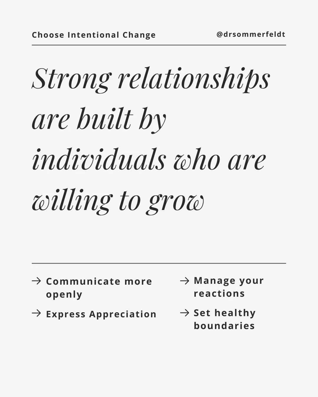Strong relationships are built by two individuals who are willing to grow.

Take a moment and gently ask yourself:
Am I showing up as the partner I want to be?

Not perfectly, but with intention. Not defensively, but by taking ownership. Growth in re