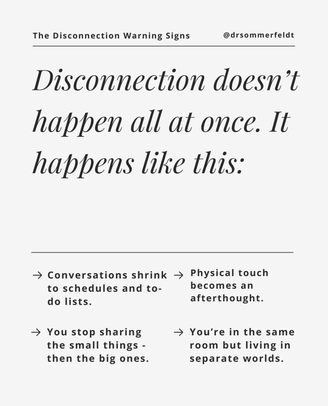 The drift starts so quietly you barely notice&mdash;until one day the person beside you feels like a stranger.  If this hits home, it&rsquo;s not too late to fight for the connection you once had. Small, intentional steps today can rebuild what&rsquo
