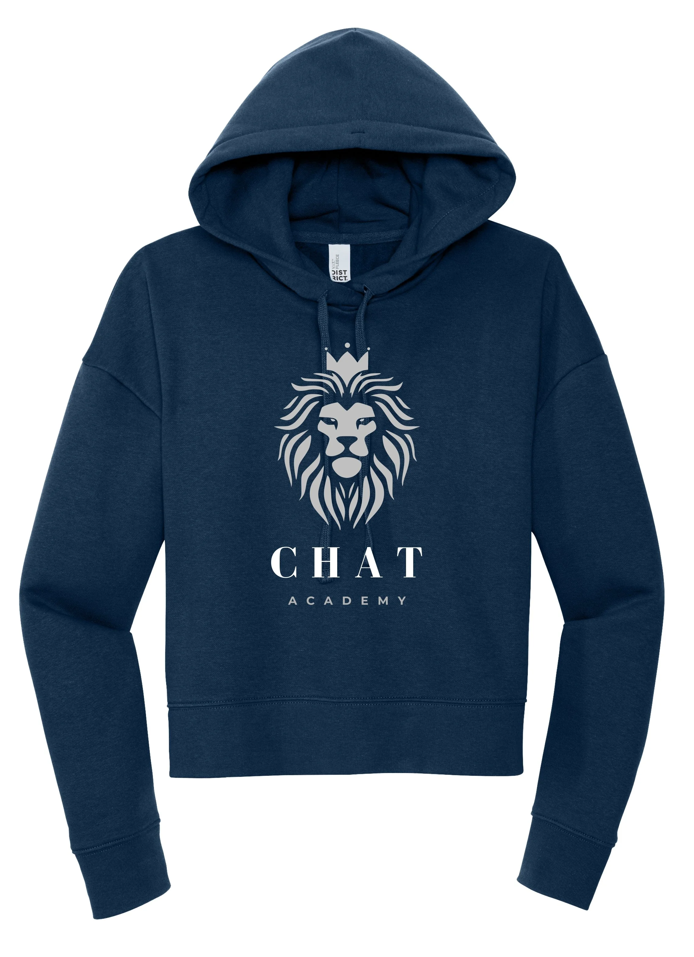 CHAT mockup navy womens hoodie flat.jpg