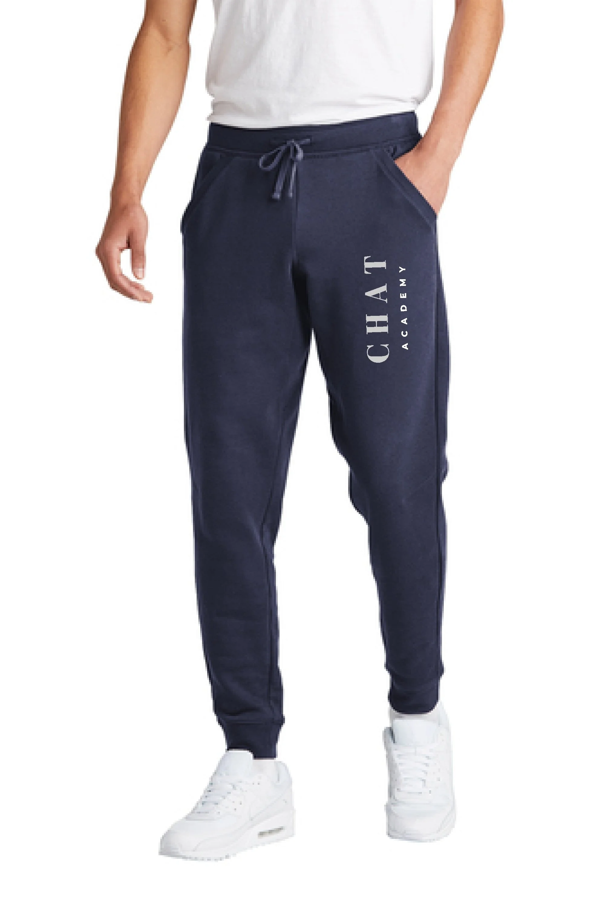 CHAT Navy jogger with CHAT Academy.jpg