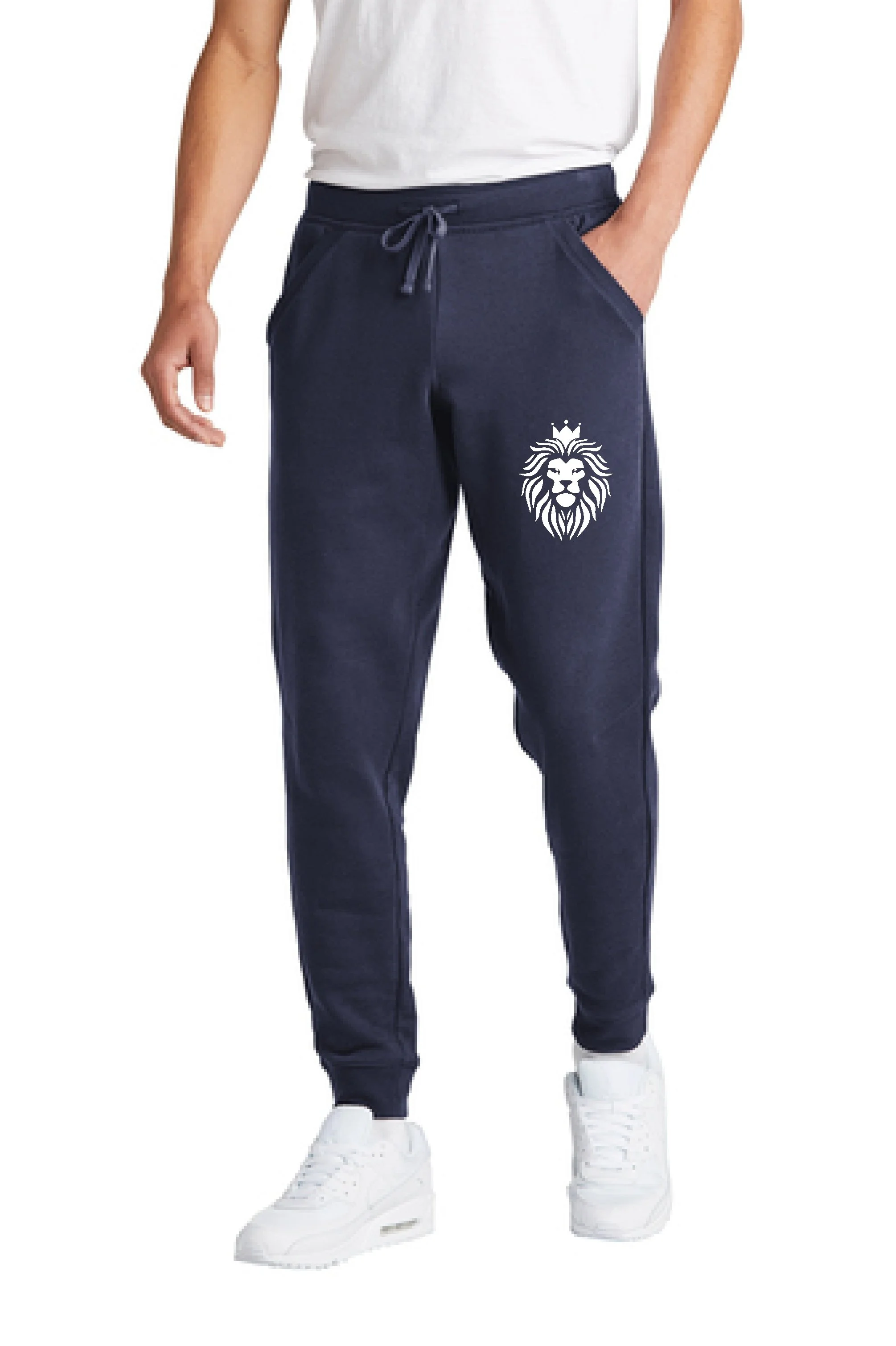 CHAT Navy jogger with lion head.jpg
