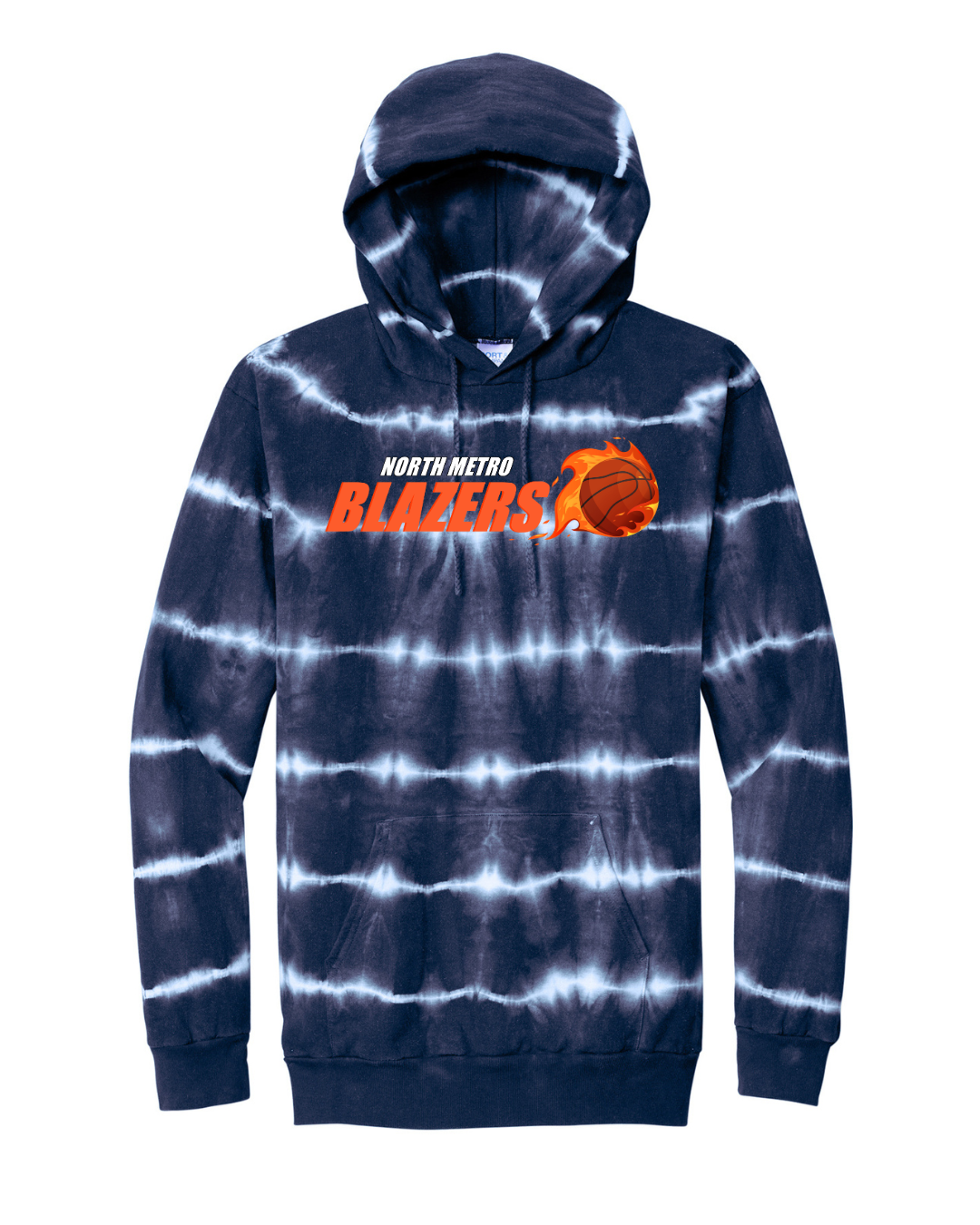 Navy & White Tie-Dye Hoodie