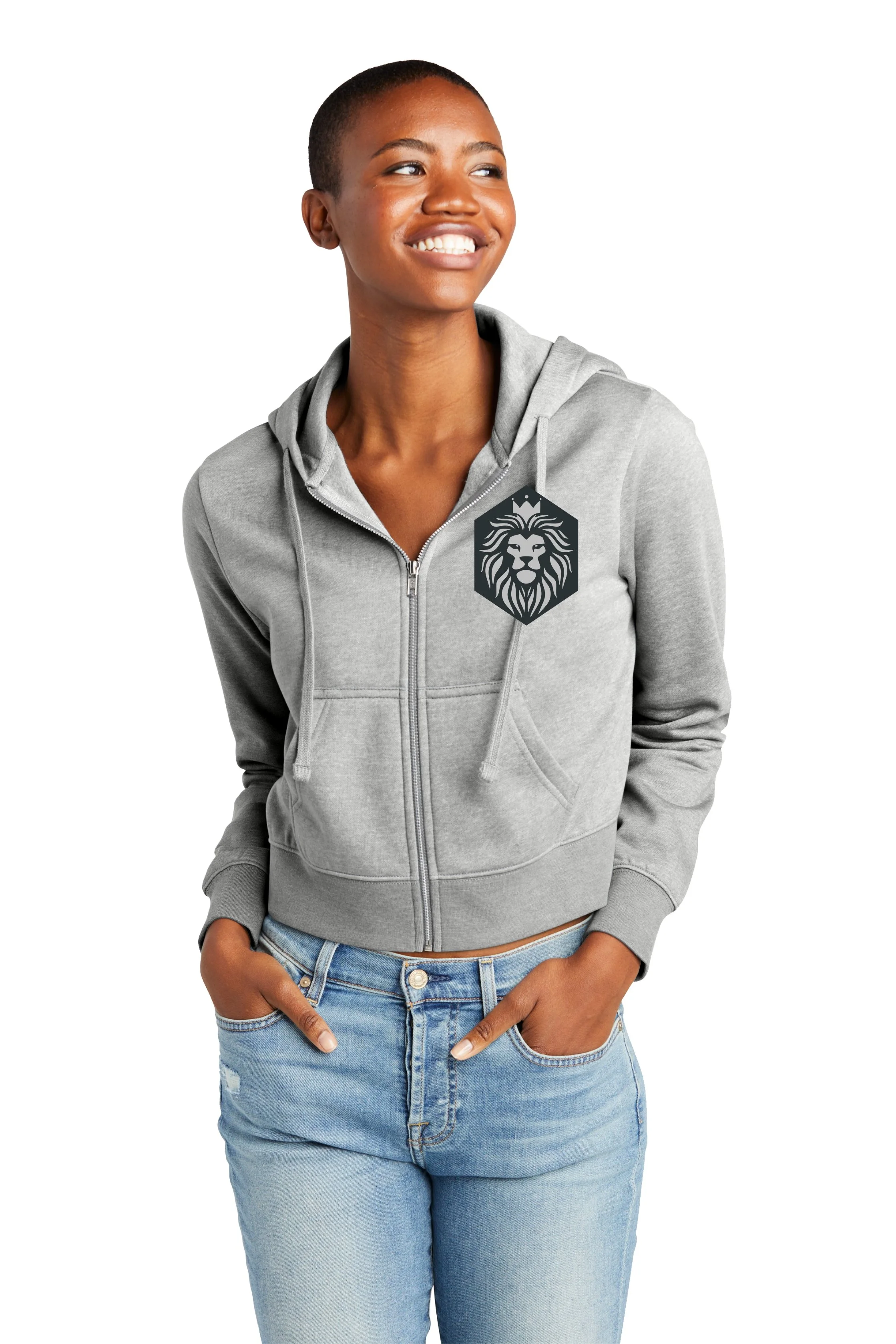 CHAT mockup lt grey womens zipup hoodie model.jpg