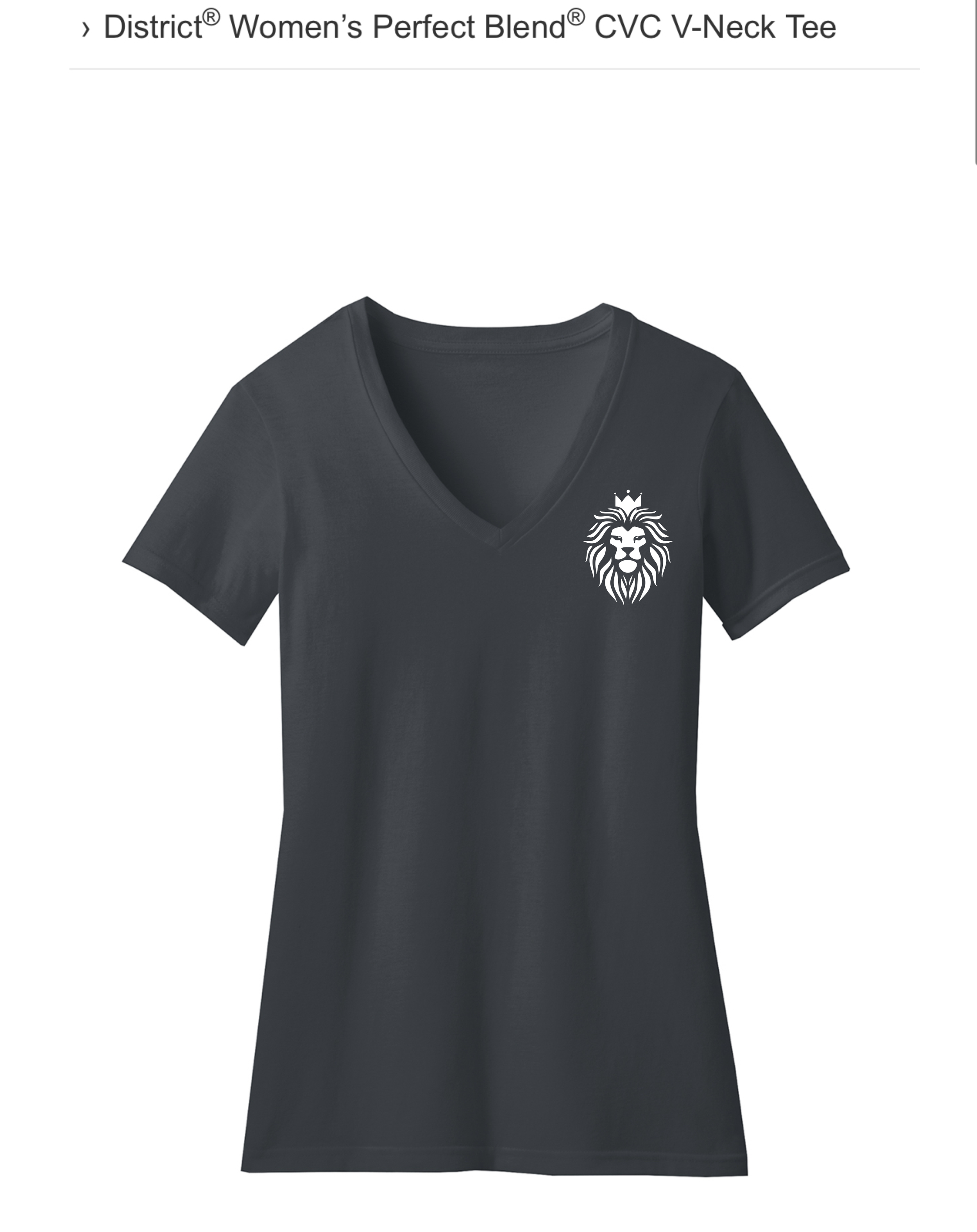 CHAT womens vneck tee District navy.png