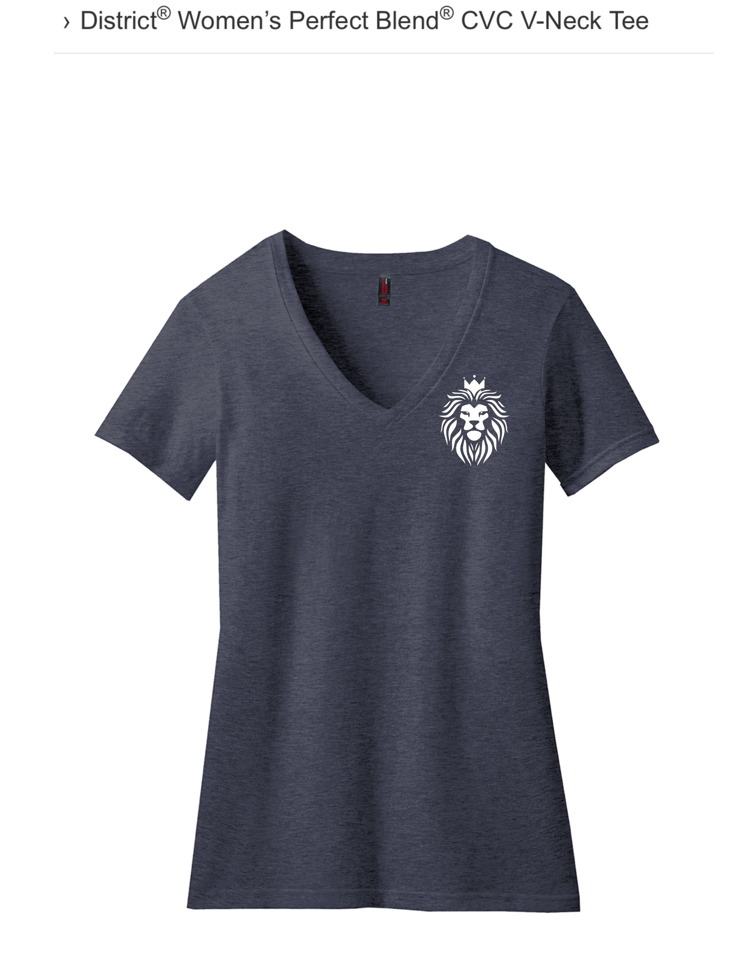 CHAT womens vneck tee District heather navy.png