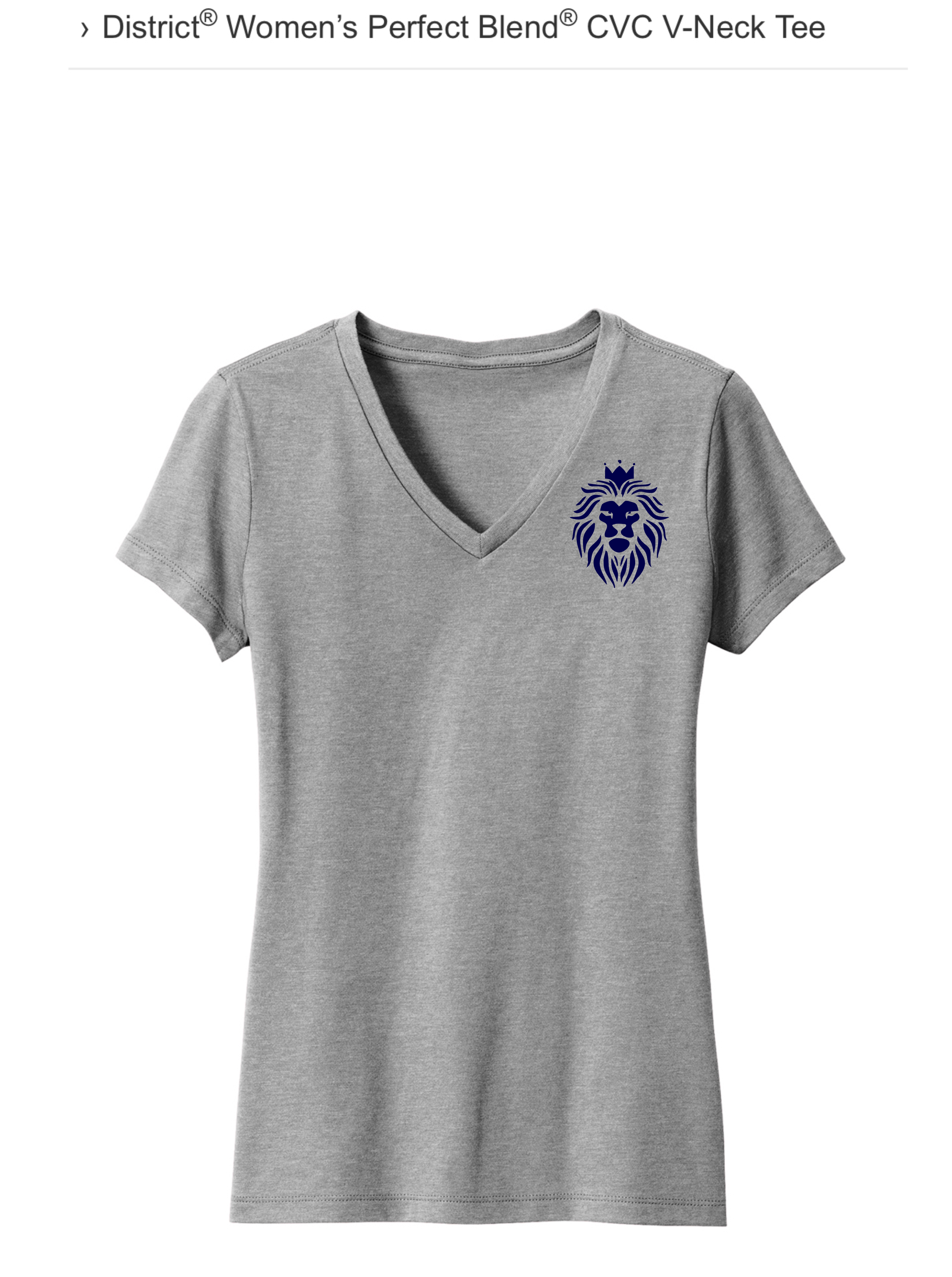 CHAT womens vneck tee District heather grey.png