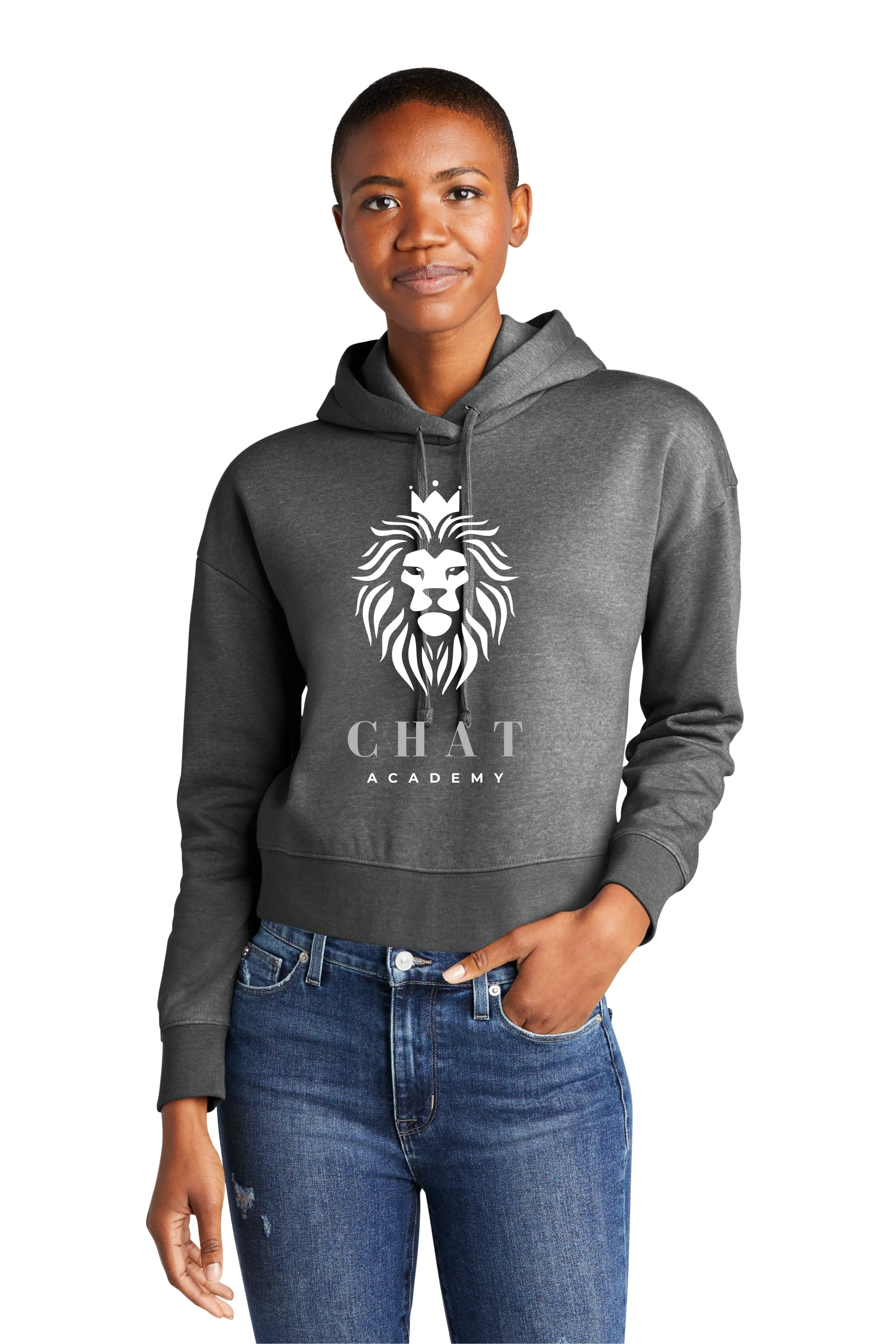 CHAT mockup charcoal womens hoodie model.jpg