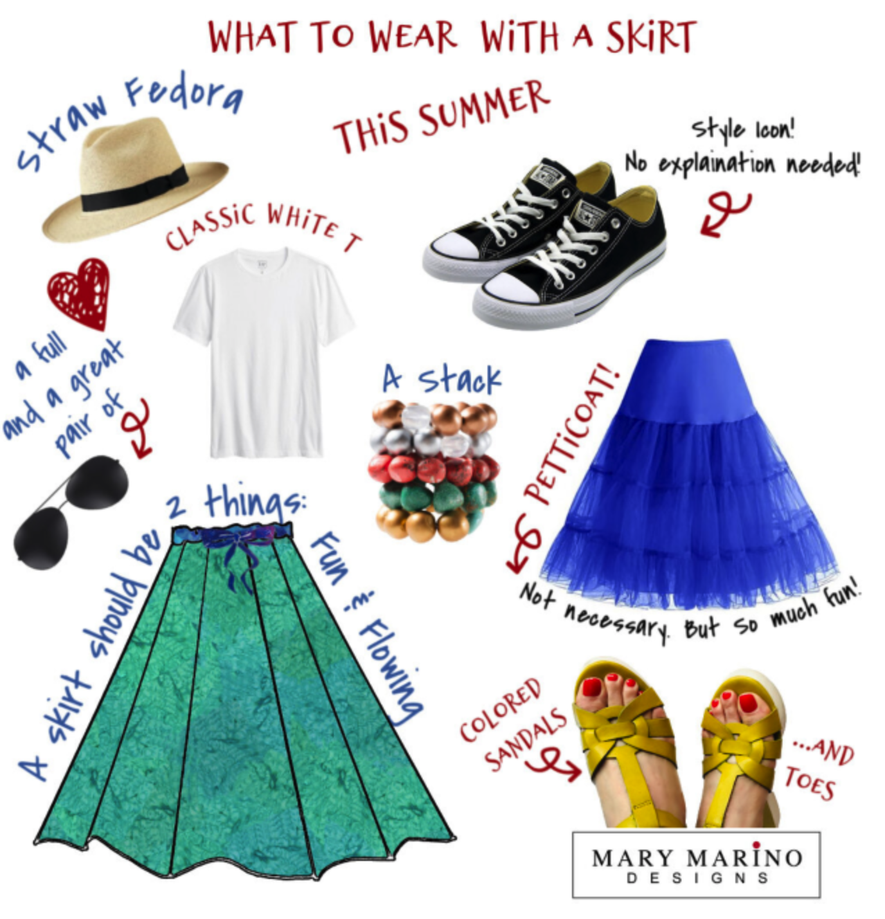 What to wear everyday this summer. With your fabulous skirt, of course!