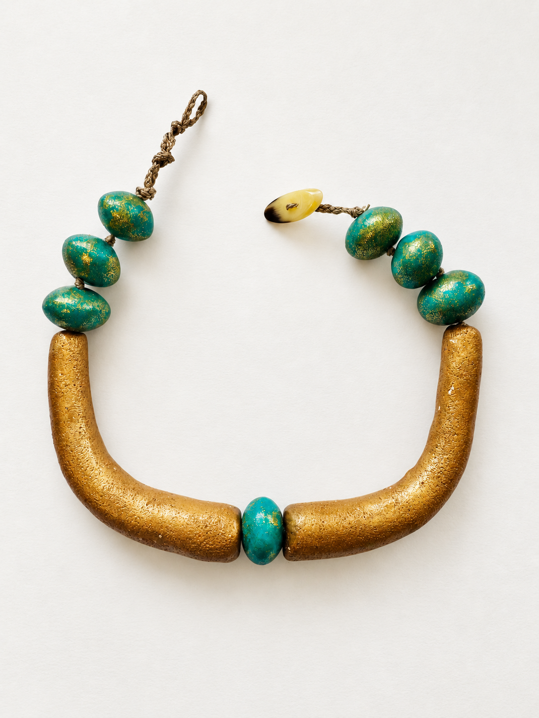 Golden Horn Clay Necklace1.png