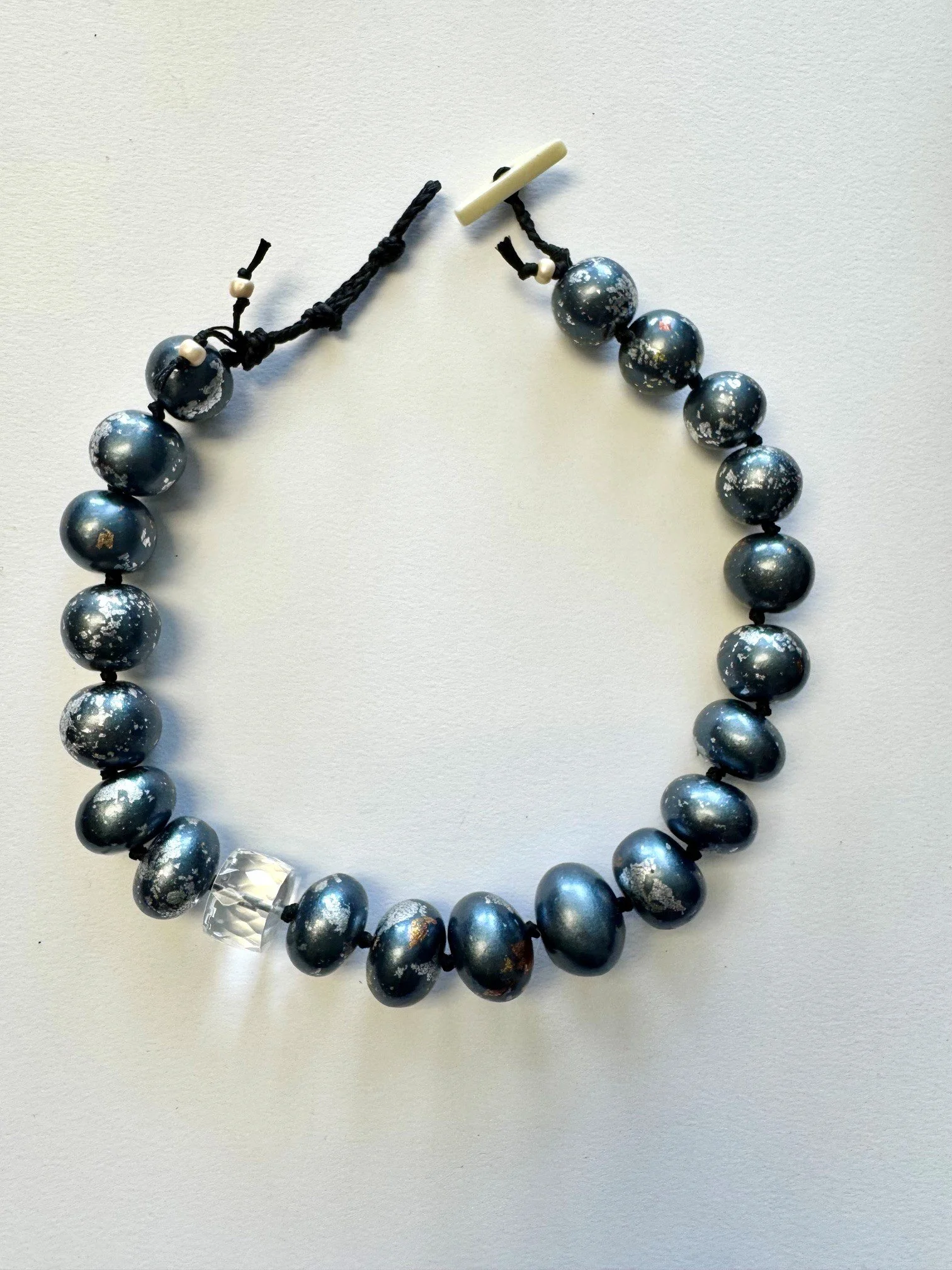 Night Sky Clay & Quartz Crystal Necklace