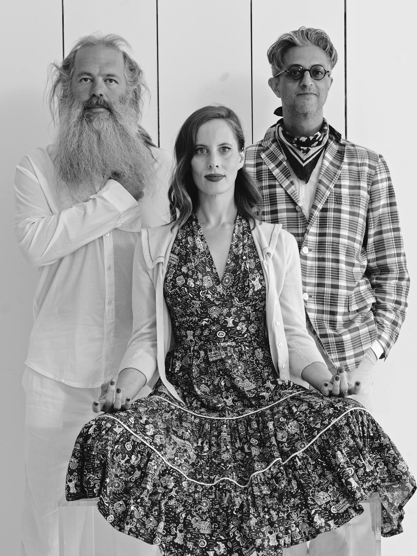 Rick Rubin (left) pictured with author Liz Goldwyn and photographer Max Vadukul