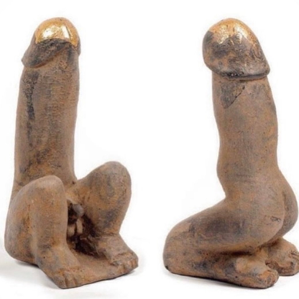 Two terracotta phalluses, 21cm, Southeast Asia via @pink_part__