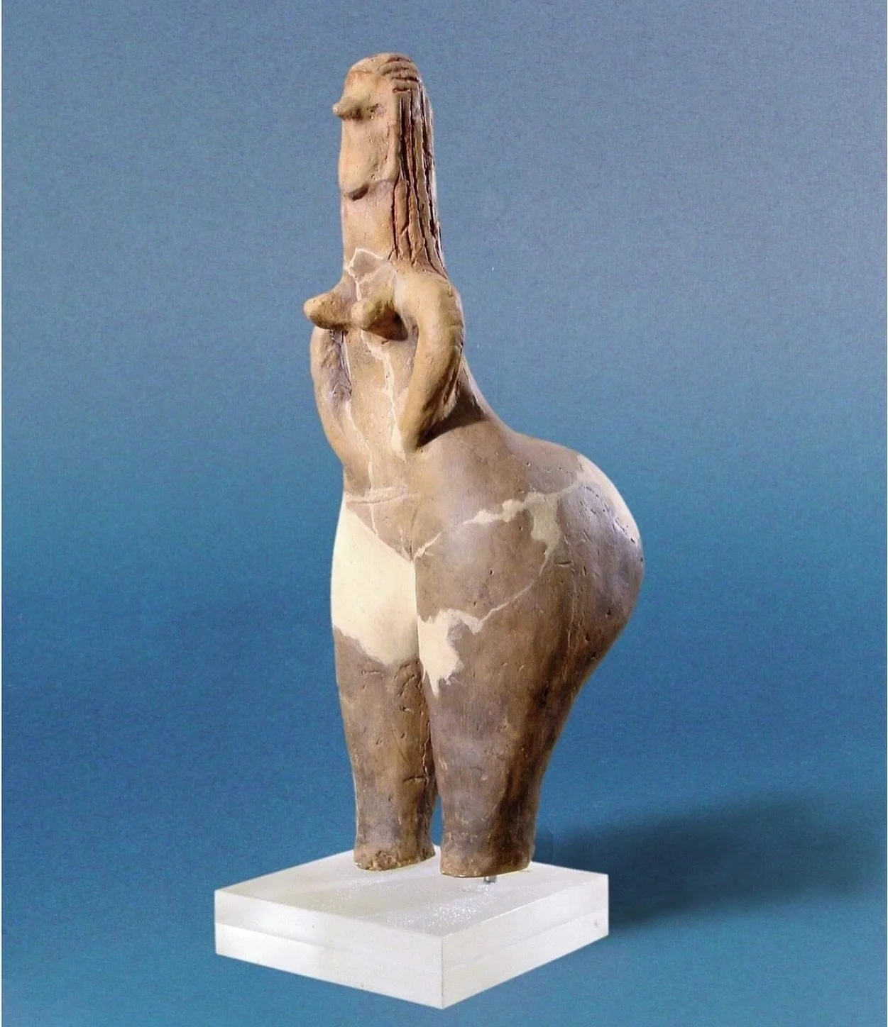 Neolithic &ldquo;Red Hair Goddess&rdquo; figurine, made of terracotta around 6000-5500 BC and associated with the Starcevo culture; excavated at Donja Branjevina in northern Serbia, now in the collection of the National Museum of Serbia in Belgrade.
