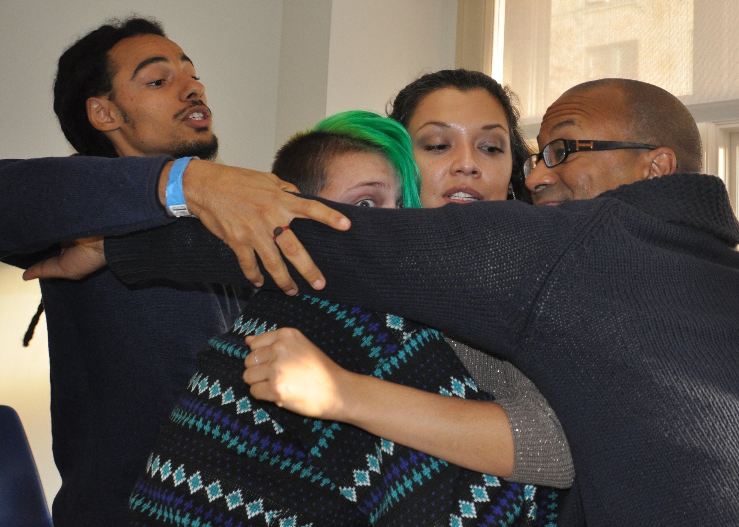  (L-R) Silvestre Rasuk, Genevieve Windbiel, Cynthia Bastidas, Devin Haqq | Photo: Jacki Goldhammer 