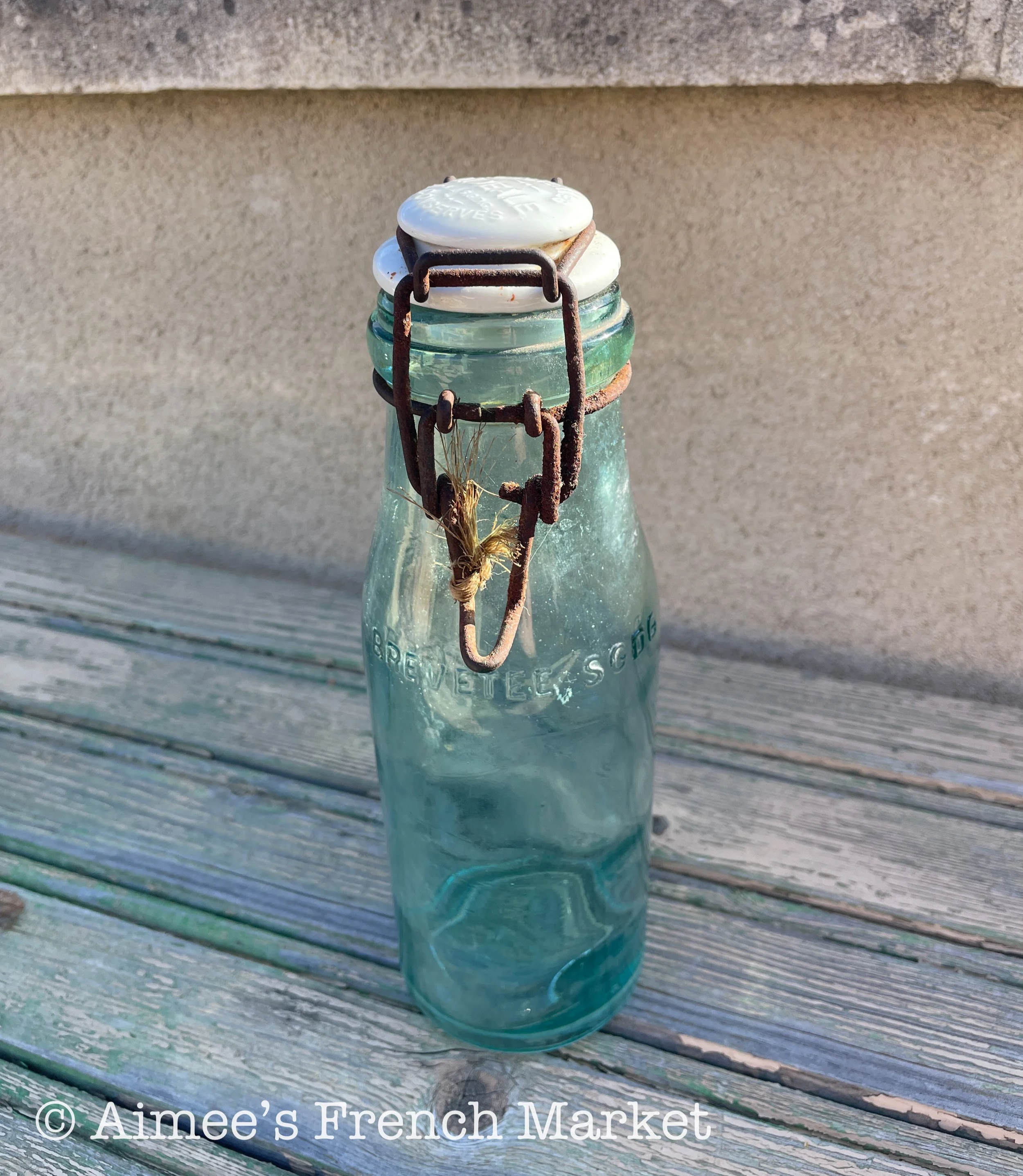 French Vintage Preserves Bottles L'Idéal with porcelain cap