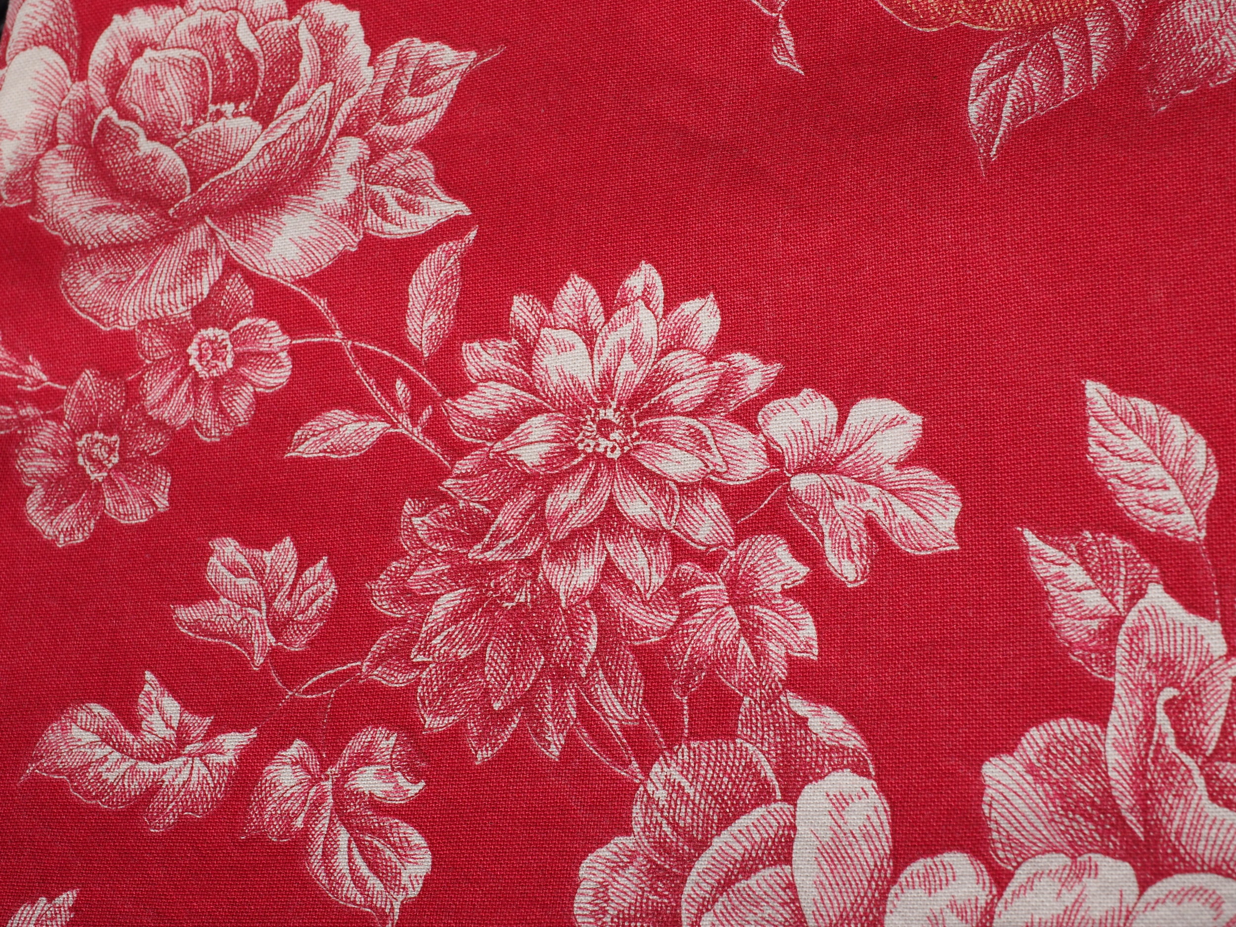 Red Toile Curtains Short