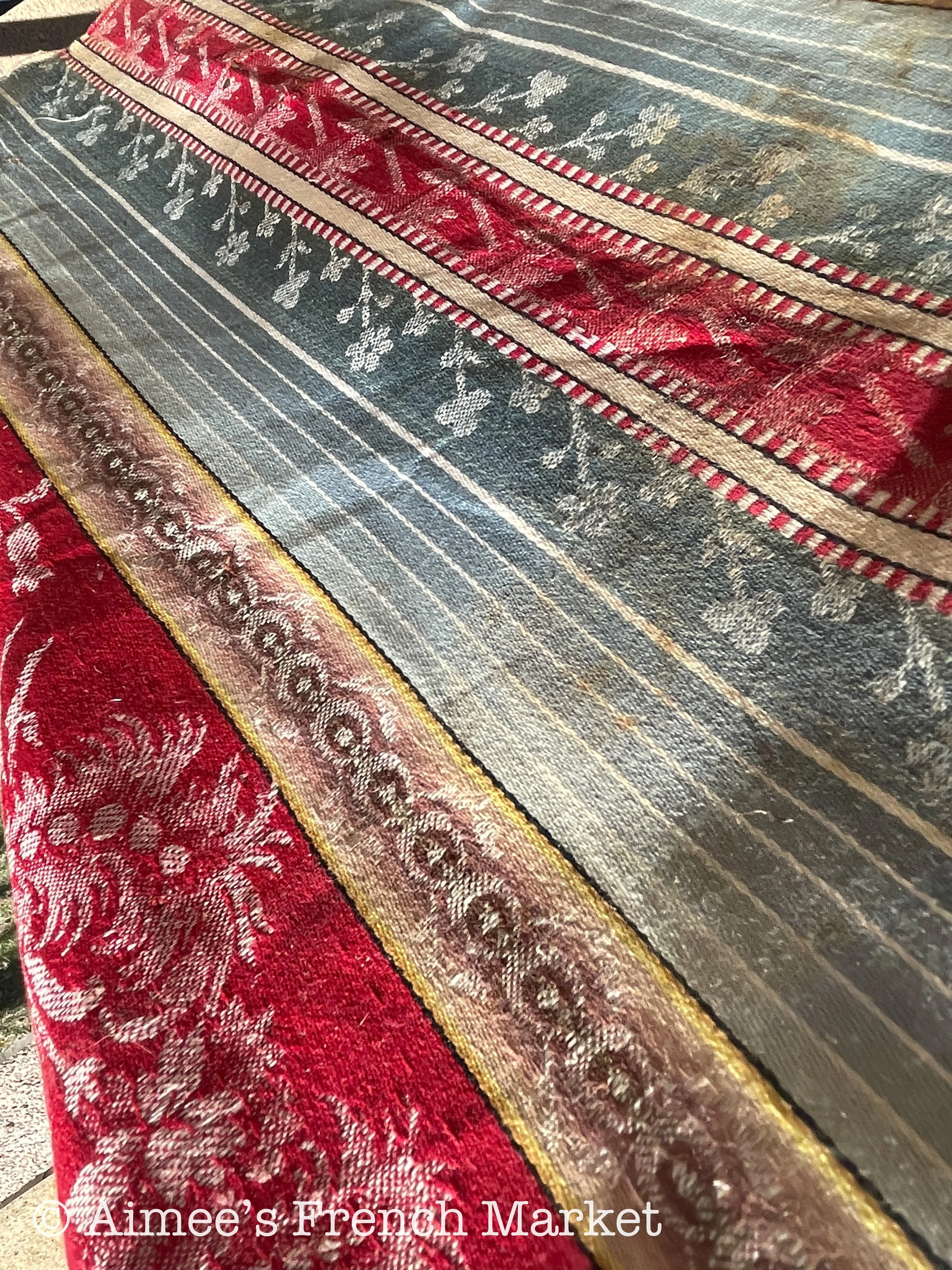 Stunning Antique piece of French Brocade fabric, LARGE, Vintage, c 