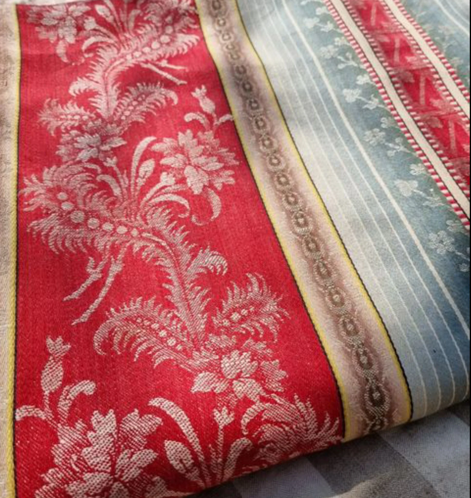 Stunning Antique piece of French Brocade fabric, LARGE, Vintage, c 