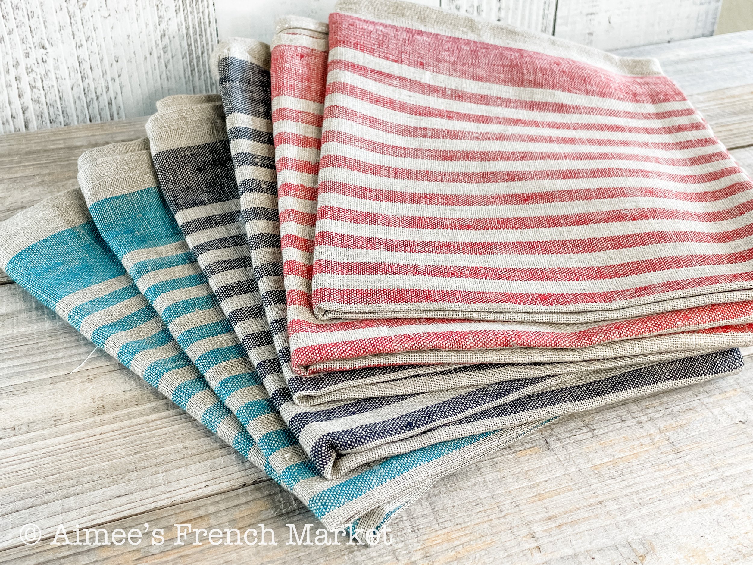 French Christmas Gifts  Handmade French Linen Kitchen Towels from Aimee's  French Market — Aimee's French Market