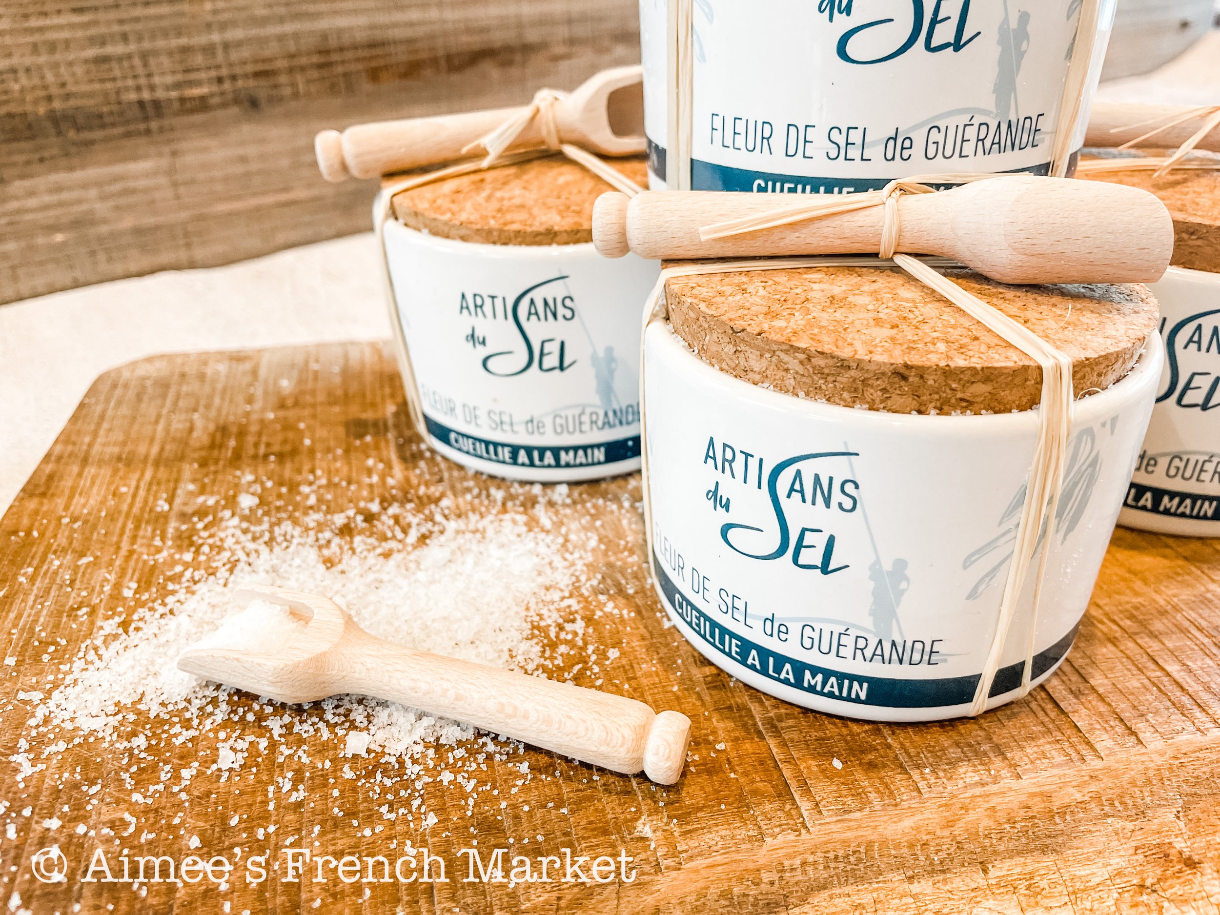 Fleur de Sel Guerande (from Brittany) - Ceramic Jar with Scoop - Small  Production Salt, 100g. — Aimee's French Market