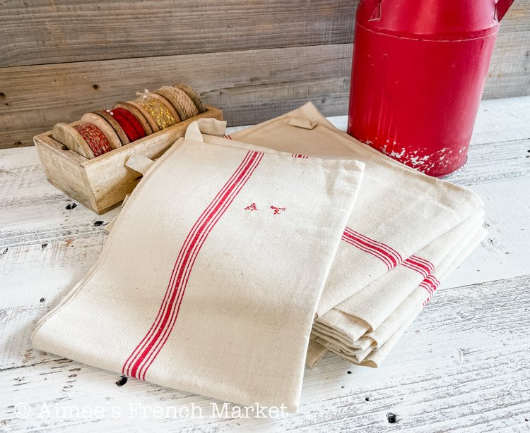 French Christmas Gifts  Handmade French Linen Kitchen Towels from Aimee's  French Market — Aimee's French Market