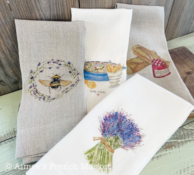 French Christmas Gifts  Handmade French Linen Kitchen Towels from Aimee's  French Market — Aimee's French Market