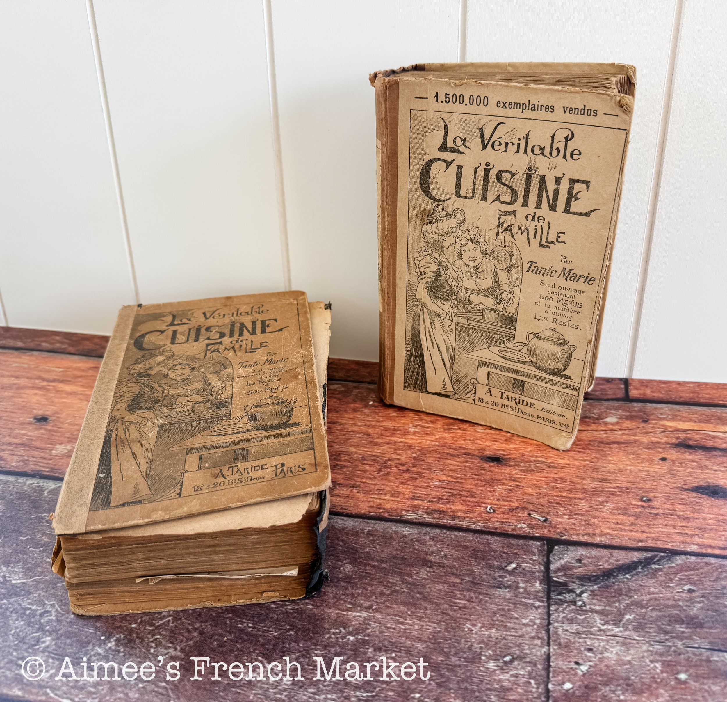 Antique French Cookbook, Tante Marie: Les Veritable Cuisine de Famille, c. 1920s, 2 options