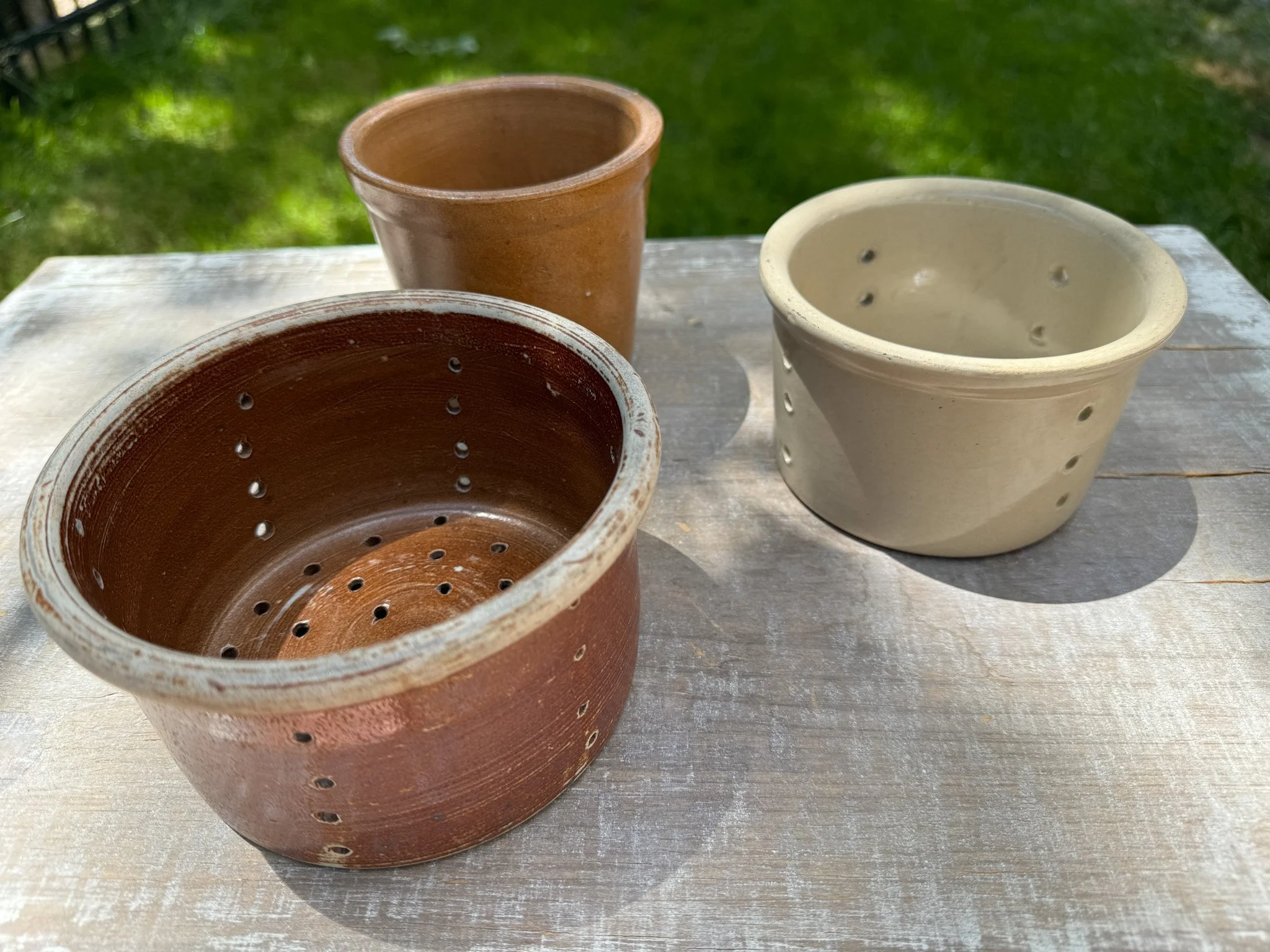 Vintage Earthenware Cheese Strainers - NEW Medium and Some Small