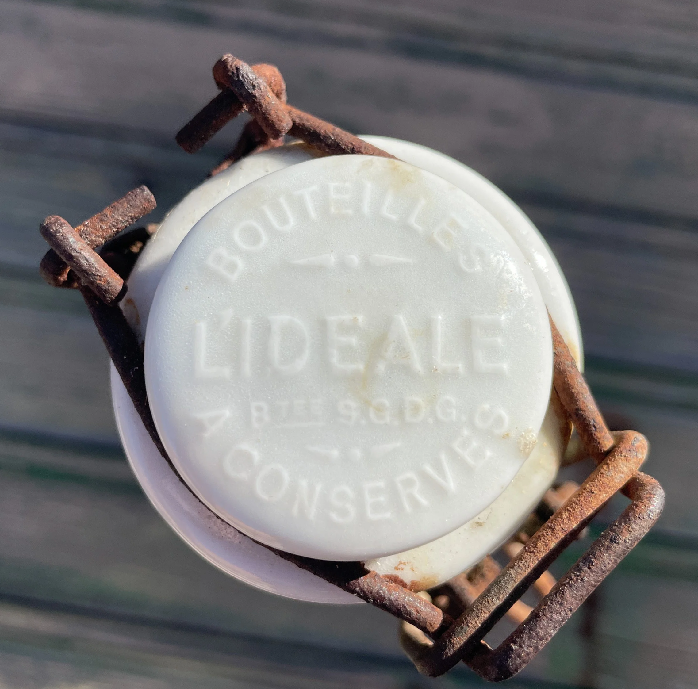 French Vintage Preserves Bottles L'Idéal with porcelain cap