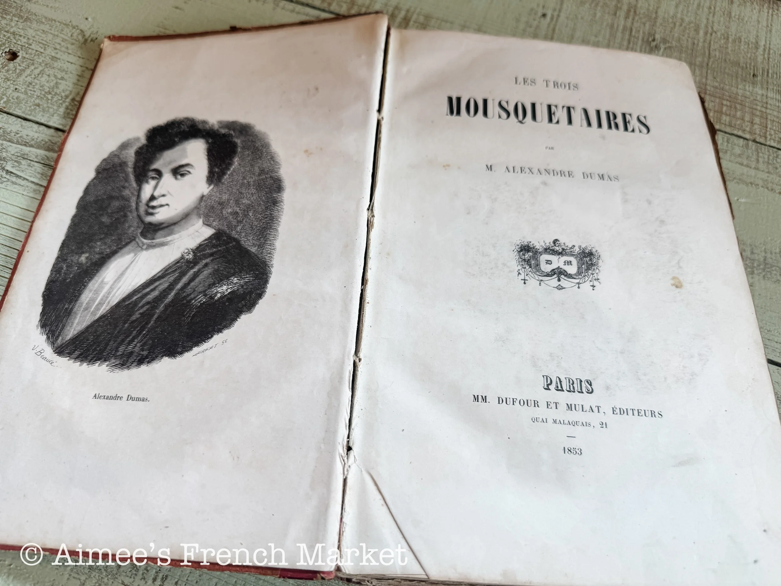 RARE - Antique Copy of "Les Trois Mousquetaires"RARE - Antique Copy of "Les Trois Mousquetaires" in French, 1853 (The Three Musketeers)