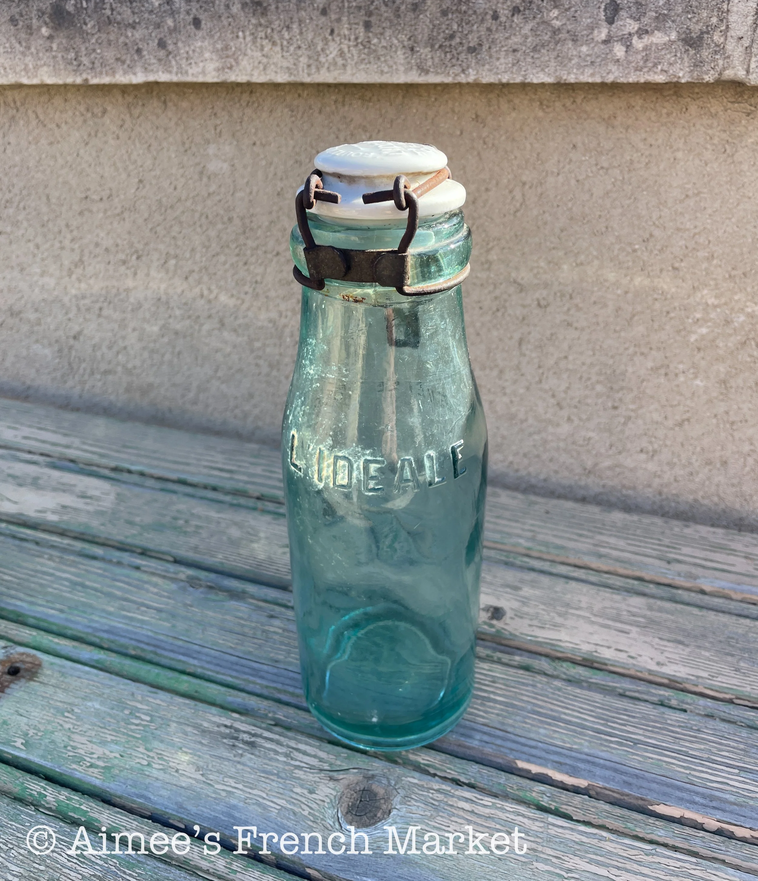 French Vintage Preserves Bottles L'Idéal with porcelain cap