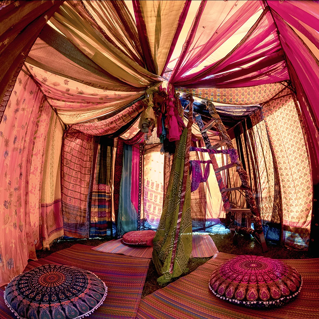 Sari Dress Tent Interior Photograph